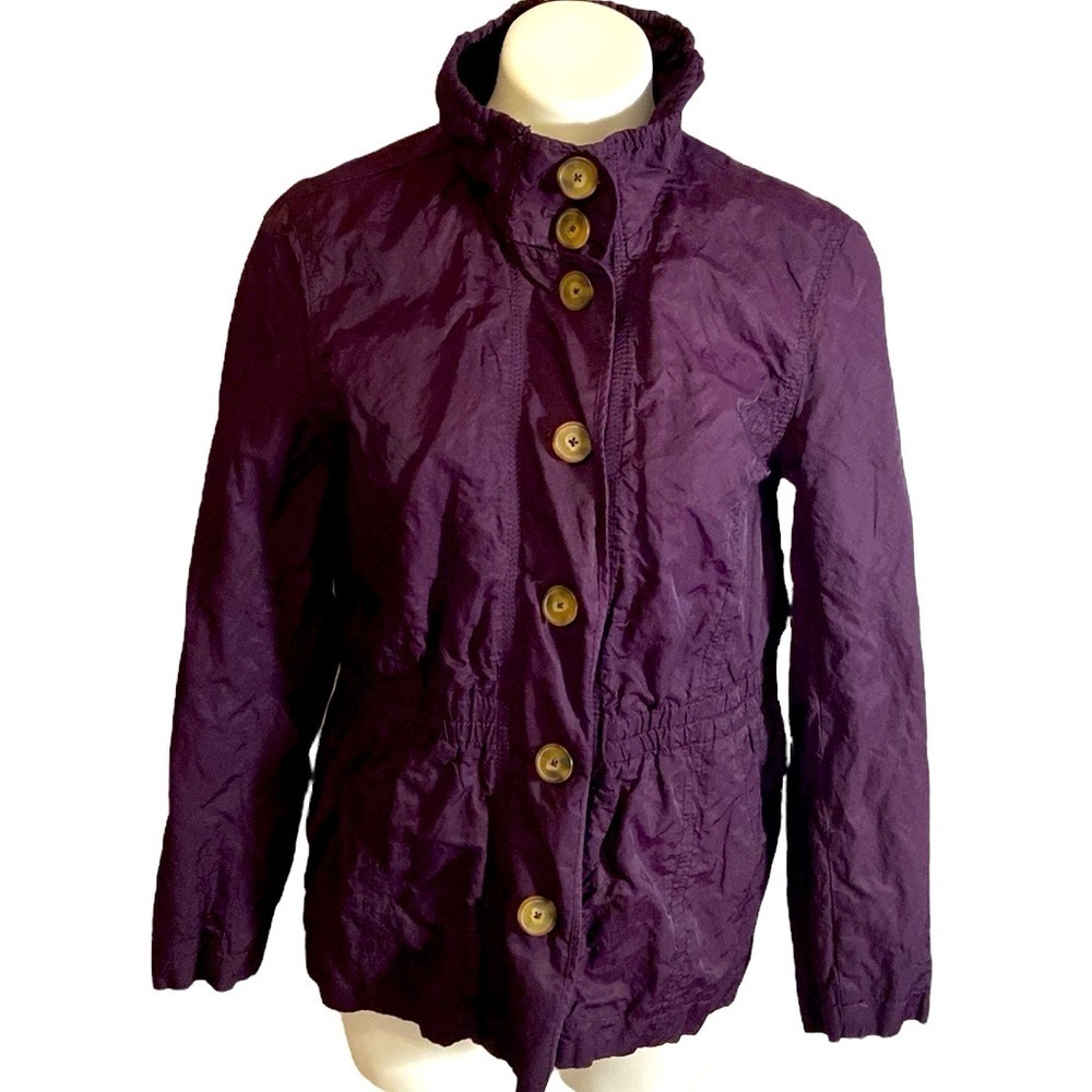 Coldwater Creek Purple Plum Button Down Lightweight Jacket
